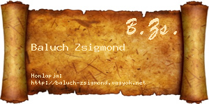 Baluch Zsigmond névjegykártya